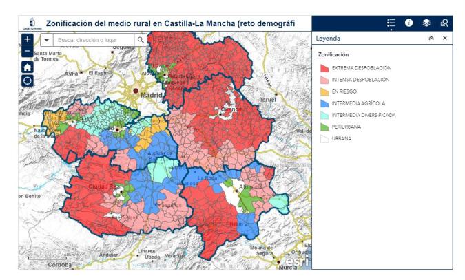 Mapa de la despoblación en Castilla- La Mancha