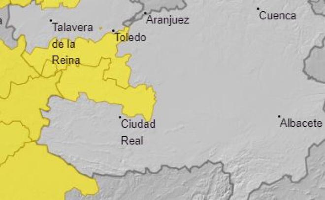 Las comarcas donde hay avisos amarillos.