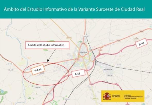 Mapa del estudio informativo de la Variante Suroeste de Ciudad Real
MITMA
30/10/2023