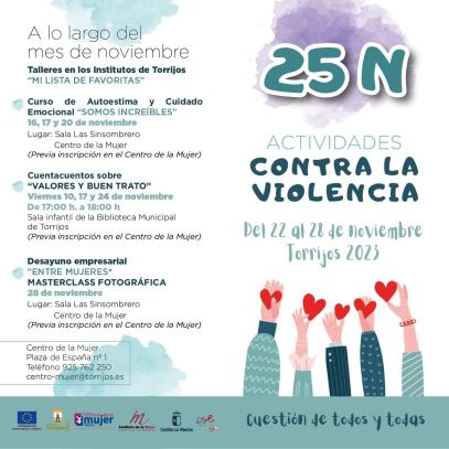 Imagen del programa del 25N que se puede consultar en el Ayuntamiento de Torrijos.