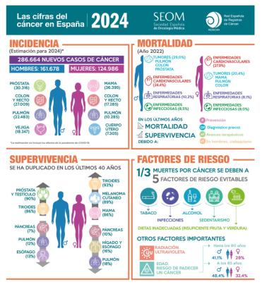 Infografía sobre los datos del cáncer en 2024