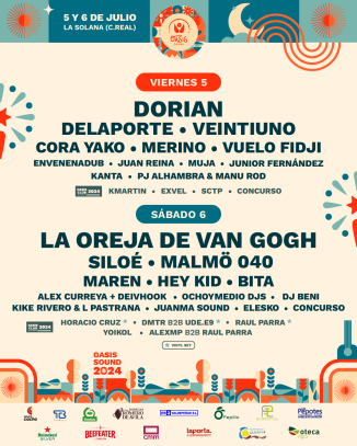 Oasis Sound 2024:cartel por días del festival de La Solana (Ciudad Real)