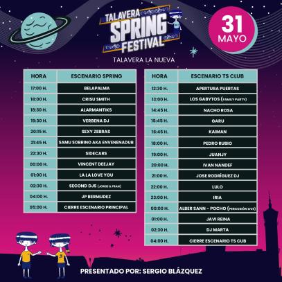 Cartel Horarios 31 mayo - Talavera Spring Festival