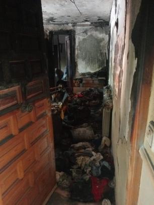 Imagen de la vivienda afectada por el incendio en Azuqueca de Henares (Guadalajara)