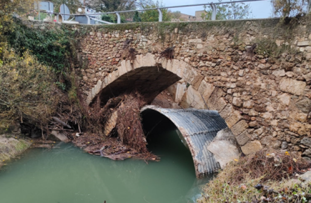 Así ha quedado el puente de Landete.