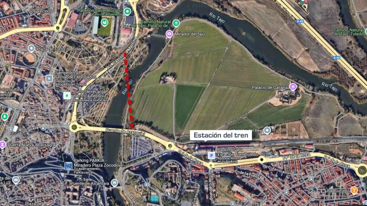 Trazado del viaducto por la ciudad de Toledo