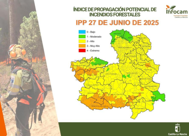 Riesgo de incendios forestales en Castilla-La Mancha este viernes 27 de junio