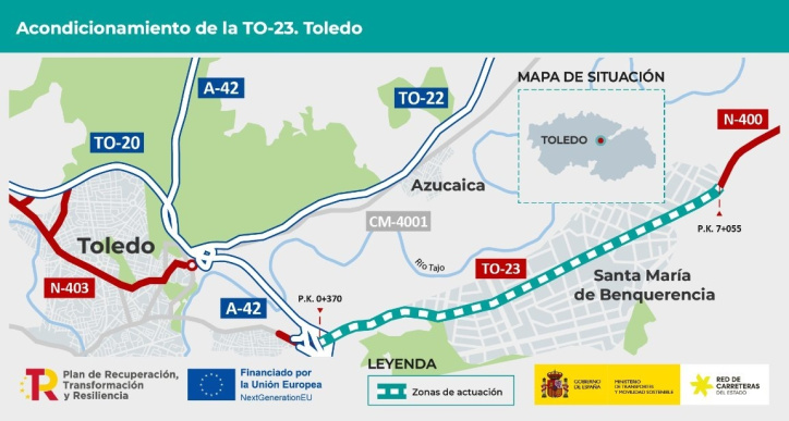 Arreglo de la TO-23 en el polígono industrial de Santa María de Benquerencia de Toledo.

REMITIDA / HANDOUT por MINISTERIO
Fotografía remitida a medios de comunicación exclusivamente para ilustrar la noticia a la que hace referencia la imagen, y citando la procedencia de la imagen en la firma
29/8/2025