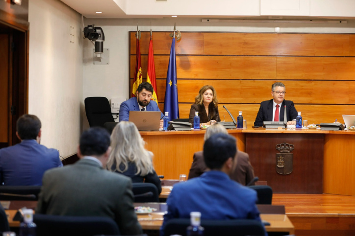 Carmen Amores, directora general de CMM, acompañada de Jesús Santos, director de Recursos Corporativos de CMM, durante su comparecencia