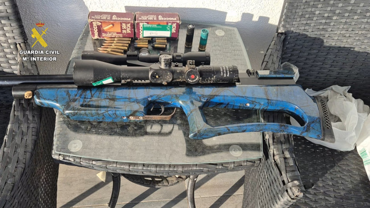 Armas de fuego incautadas.