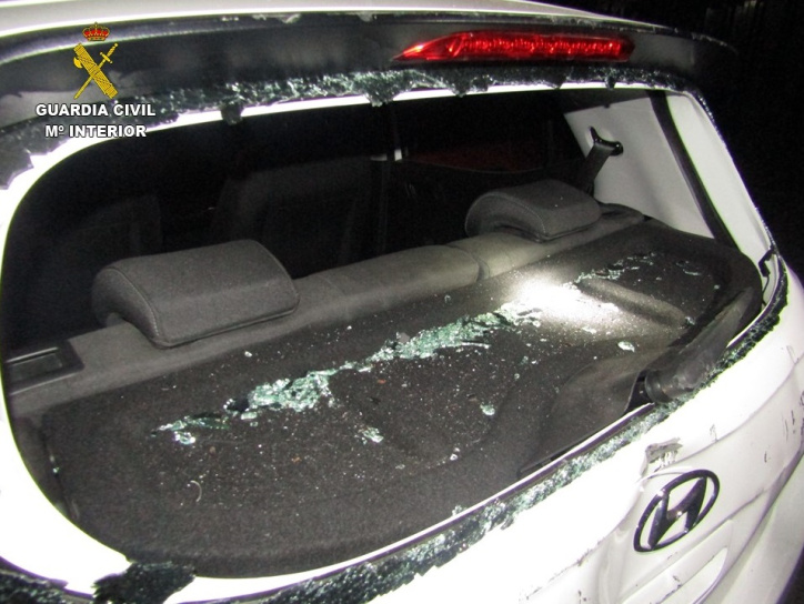El coche que el detenido utilizó para intentar huir de los agentes.