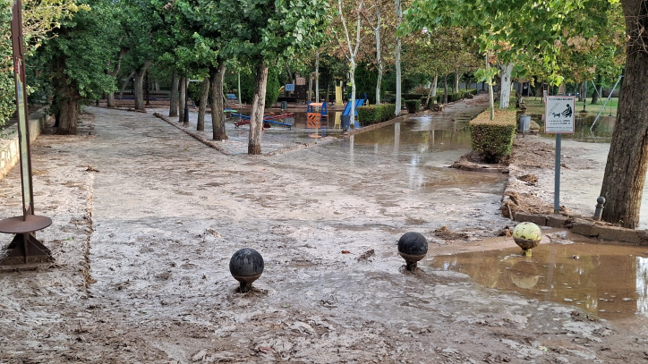 Así ha quedado una de las partes del municipio de Santa María del Campo Rus tras las tormentas de este 1 de octubre de 2026.
