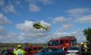 Un helicóptero sanitario traslado a la mujer herida grave en el accidente de la avioneta, en Beteta