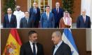 El Grupo Árabe de Contacto para Palestina en Moncloa y el líder de Vox, Santiago Abascal, de visita en Israel con el primer ministro israelí, Benjamín Netanyahu