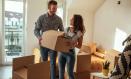 Lovely couple moving into new apartment
