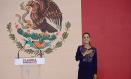 CIUDAD DE MÉXICO, 03/06/2024.- La candidata oficialista a la presidencia de México, Claudia Sheinbaum, durante una conferencia de prensa este lunes en la Ciudad de México (México).