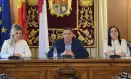 El alcalde de Almonacid del Marquesado, Álvaro Martínez Chana, en la rueda de prensa que ha ofrecido como presidente de la Diputación