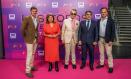 De izquierda a derecha: Eugenio de Mora, Carmen Amores, Ortega Cano Victorino Martín y Nacho Lloret en la presentación de la temporada taurina 2025 de CMM