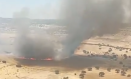 Imagen aérea del incendio en Brazatortas (Ciudad Real)
