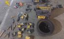 Material de obra incautado a los detenidos