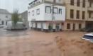 Calles inundadas en Madrigueras (Albacete)