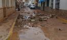 Una de las calles afectadas por la riada en Madrigueras (Albacete)