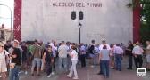 Protesta en Alcolea del Pinar para que se mantengan las paradas de bus en la línea C12 Madrid-Valencia