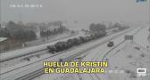 La circulación por la autovía A-2 restringida por la nieve