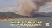 Tractoristas contra el fuego del incendio de La Mierla - 20/07/2026