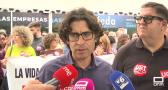 Protestas a las puertas de FEDA ante el ultimo accidente laboral ocurrido en Pozohondo, Albacete