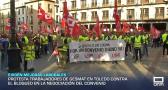 Protesta de trabajadores de Gesmat en Toledo por el bloqueo de la negociación del convenio