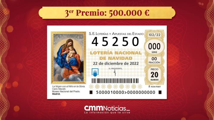 42250, el tercer premio de la Lotería de Navidad, vendido en Madrid