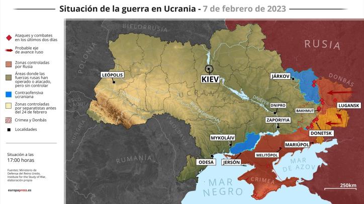 Ucrania refuerza todo el perímetro del Estado para defenderse de una eventual ofensiva rusa,