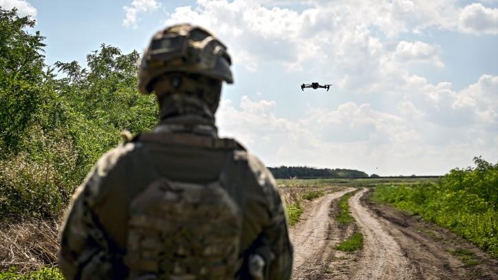 August 4, 2023, Ukraine: A serviceman of the Vykhor. Dnipro unit of the 108th Separate Brigade of the Territorial Defence Forces of the Armed Forces of Ukraine is on a combat mission in the Zaporizhzhia direction, southeastern Ukraine. The unit operates unmanned combat aerial vehicles (UCAVs)