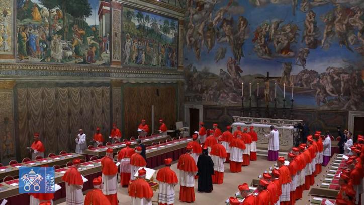 VATICAN CITY (Vatican City State (Holy See)), 07/05/2025.- A screen grab taken from a video released by the Vatican Media shows the cardinal electors entering the Sistine Chapel, where the conclave for the election of the new pope will begin, in the Vatican, 07 May 2025. (Papa, Cardenal) EFE/EPA/VATICAN MEDIA HANDOUT BEST QUALITY AVAILABLEHANDOUT EDITORIAL USE ONLY/NO SALES