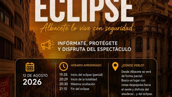 Recomendación del Ayuntamiento de Albacete para el eclipse