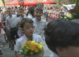 Más de mil escolares participan en ofrenda floral del Corpus
