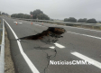 Se hunde la carretera CM-415, en el km.14, entre Almadén y Saceruela (Ciudad Real)
