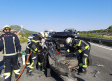 Dos heridos en una colisión múltiple en la A-31, en Chinchilla de Montearagón (Albacete)