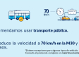 Madrid, bajo el protocolo anticontaminación que limita a 70 km la velocidad en M-30 y accesos