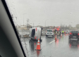 Accidente de tráfico en Toledo: un coche volcado en la A-42 entorpece la circulación