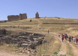 Obras de mejora en la muralla y un torreón de la antigua ciudad romana de Valeria (Cuenca)