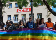 Concentración en repulsa a la quema de la bandera arco iris en Guadalajara