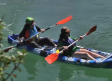Usuarios de Aspaym recorren el embalse de Chincha en piragua