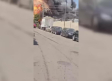 Espectacular explosión en el incendio en una chatarrería de la localidad toledana de Yuncler