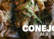 Receta conejo al ajillo y ensalada de endivias con queso manchego