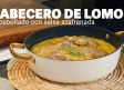 Receta de cabecero de lomo encebollado y alubias salteadas con verduras