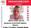 Se busca a Mario Felipe García, desaparecido en Albacete desde 9 abril