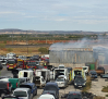 Incendio en un desguace en Argamasilla de Calatrava