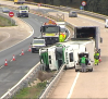 Aparatoso accidente en La Guardia (Toledo) con un camión y un autobús implicados